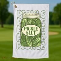 Pickle Slut Funny Pickle Lover Golf Towel thumb 1