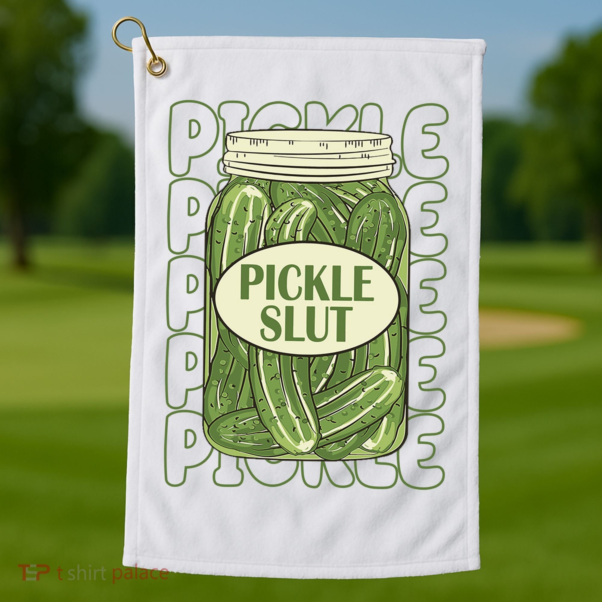 Pickle Slut Funny Pickle Lover Golf Towel