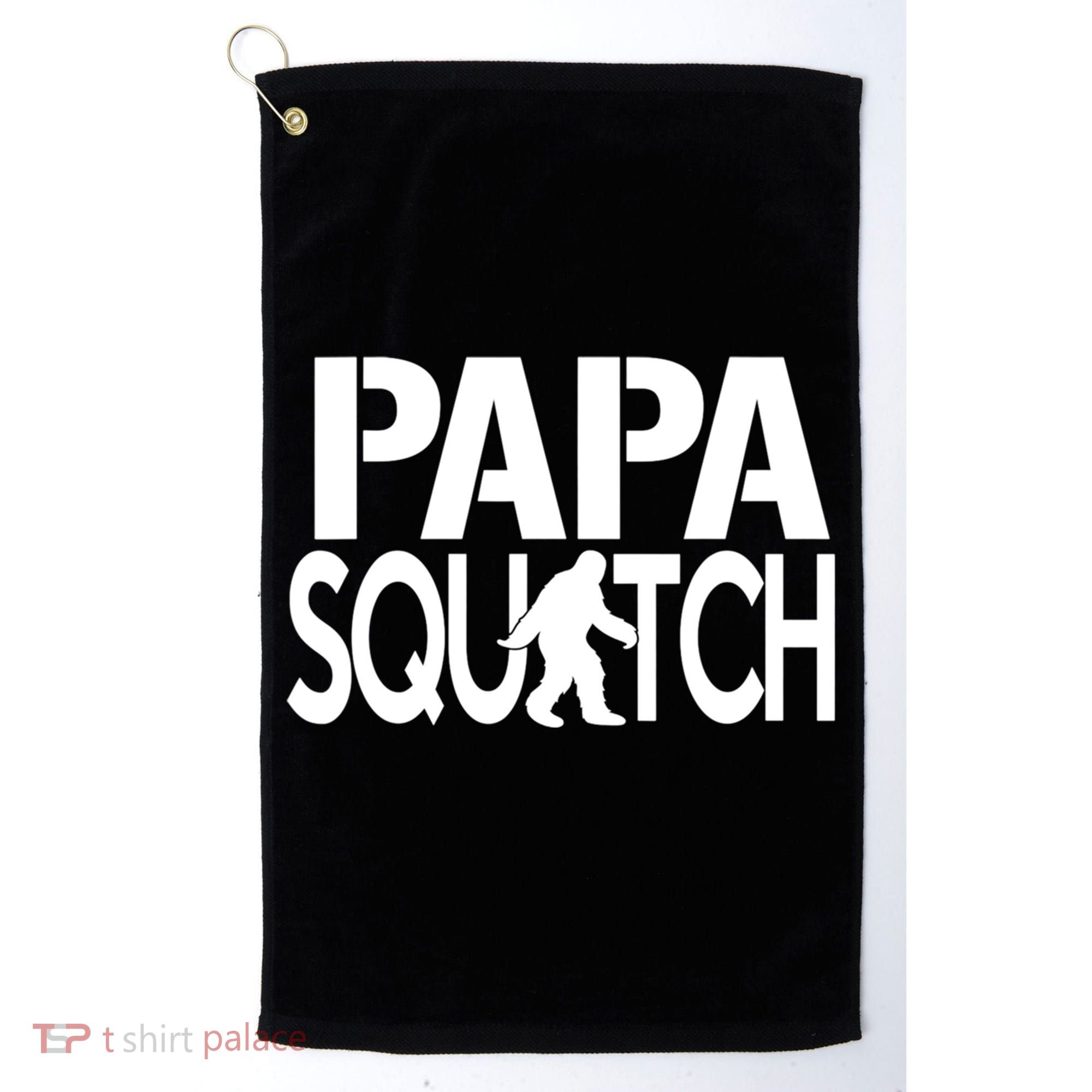 Papa Squatch For Dad Sasquatch Bigfoot Gift Golf Towel