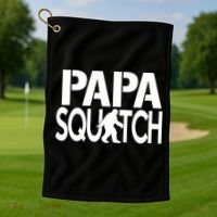 Papa Squatch For Dad Sasquatch Bigfoot Gift Golf Towel thumb 1