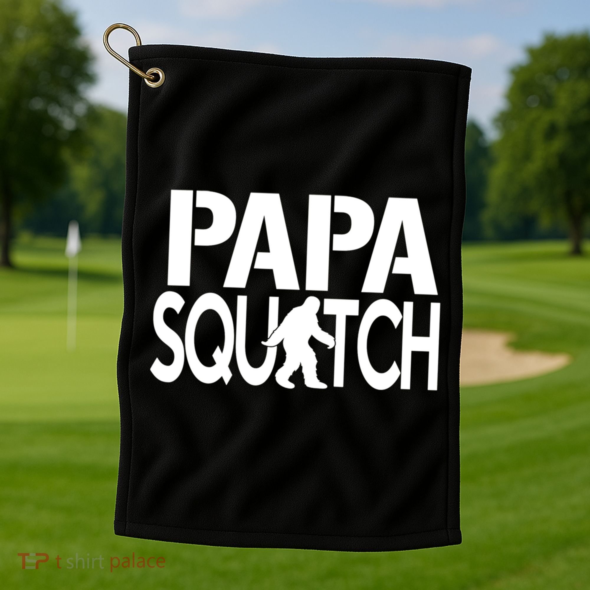 Papa Squatch For Dad Sasquatch Bigfoot Gift Golf Towel