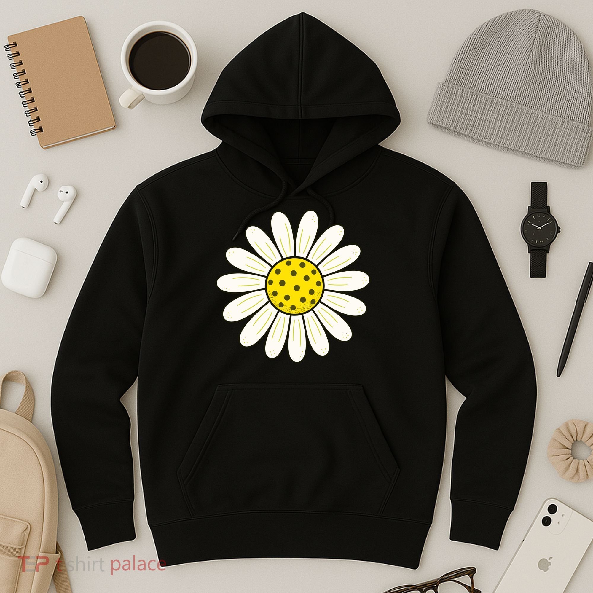 Pickleball Sun Flower Daisy Hoodie