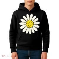Pickleball Sun Flower Daisy Kids Hoodie thumb 4