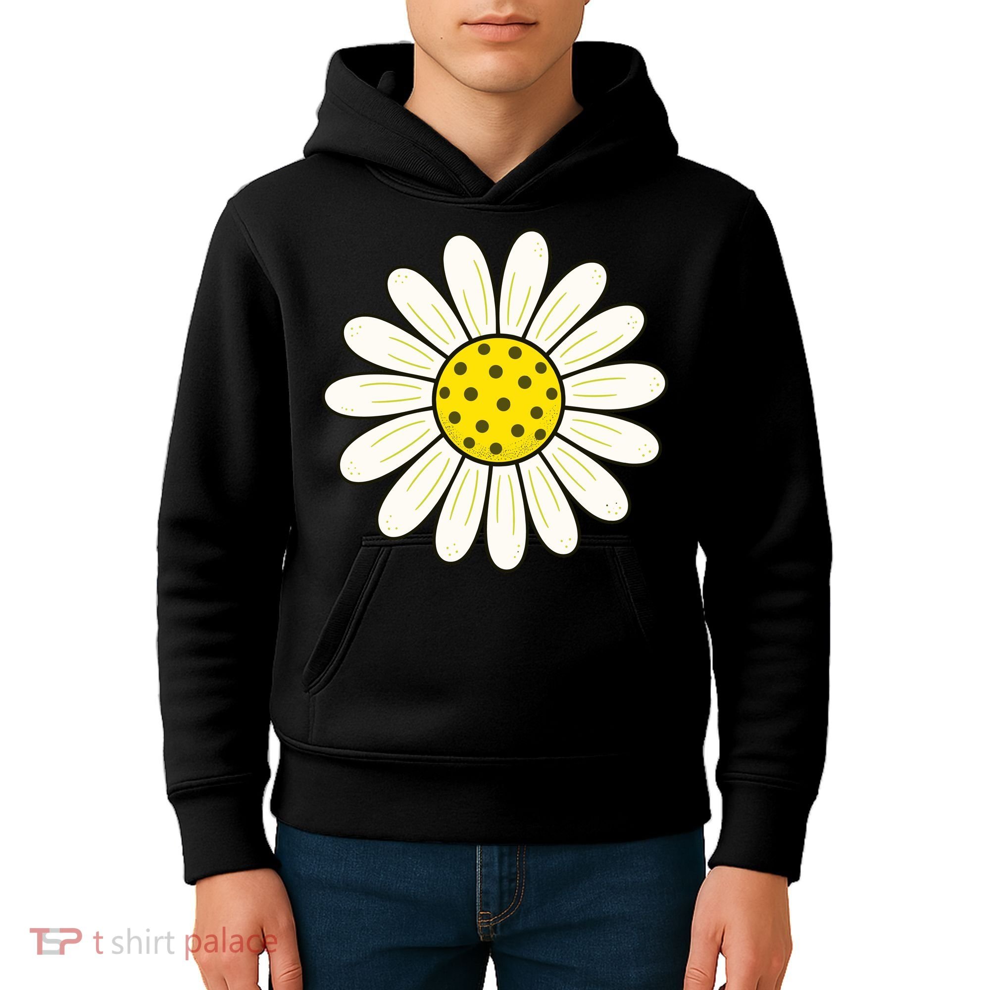 Pickleball Sun Flower Daisy Kids Hoodie