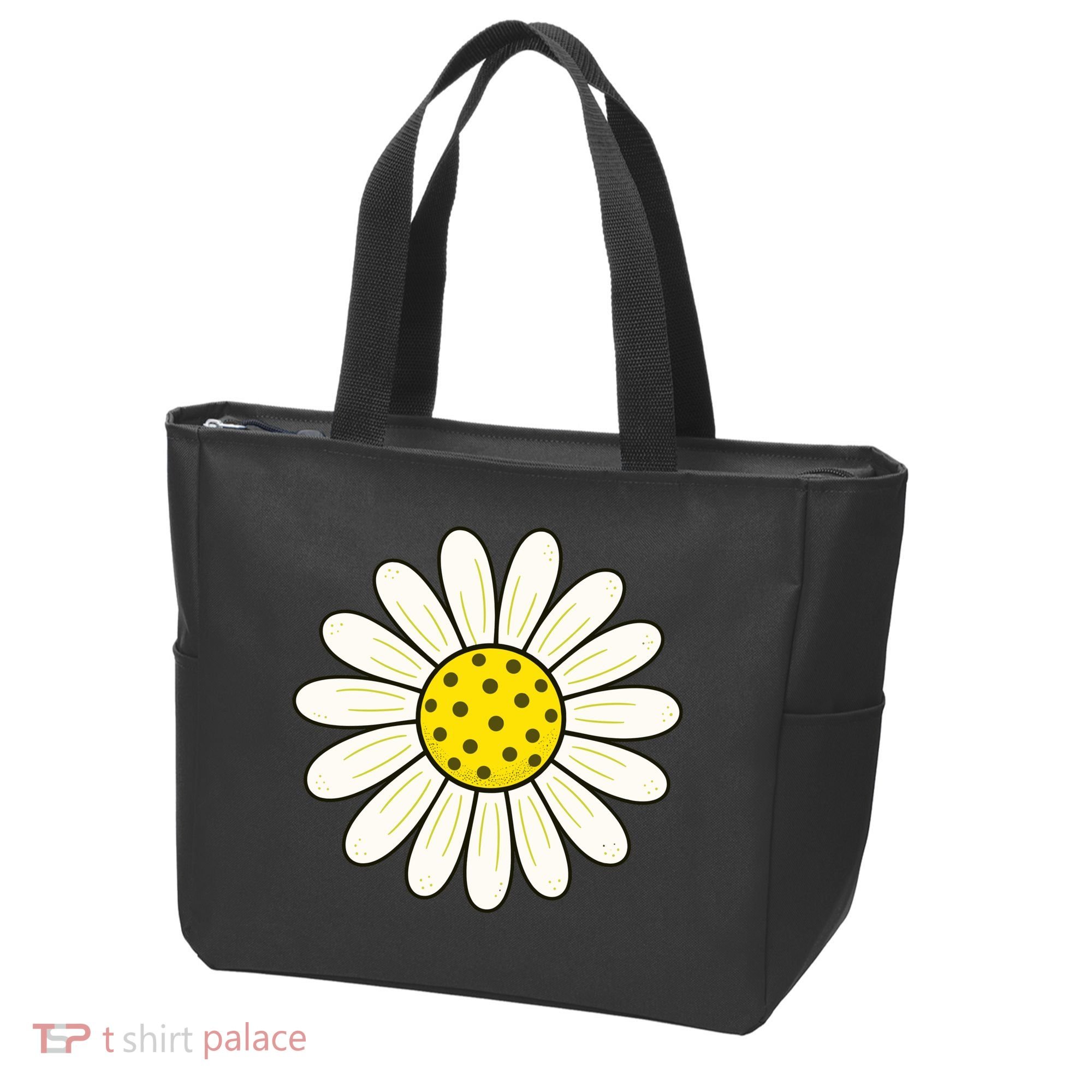 Pickleball Sun Flower Daisy Tote Bag