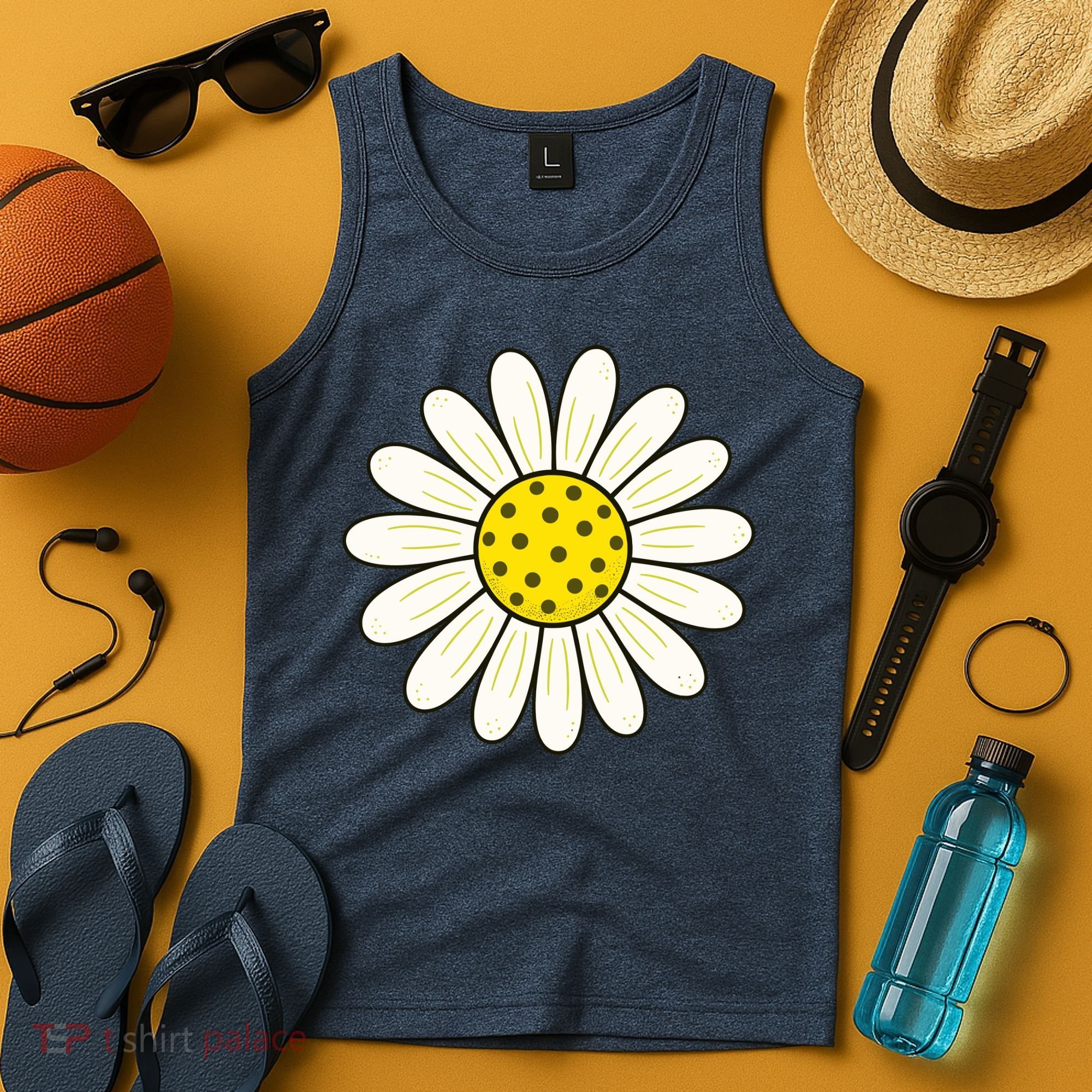 Pickleball Sun Flower Daisy Tank Top