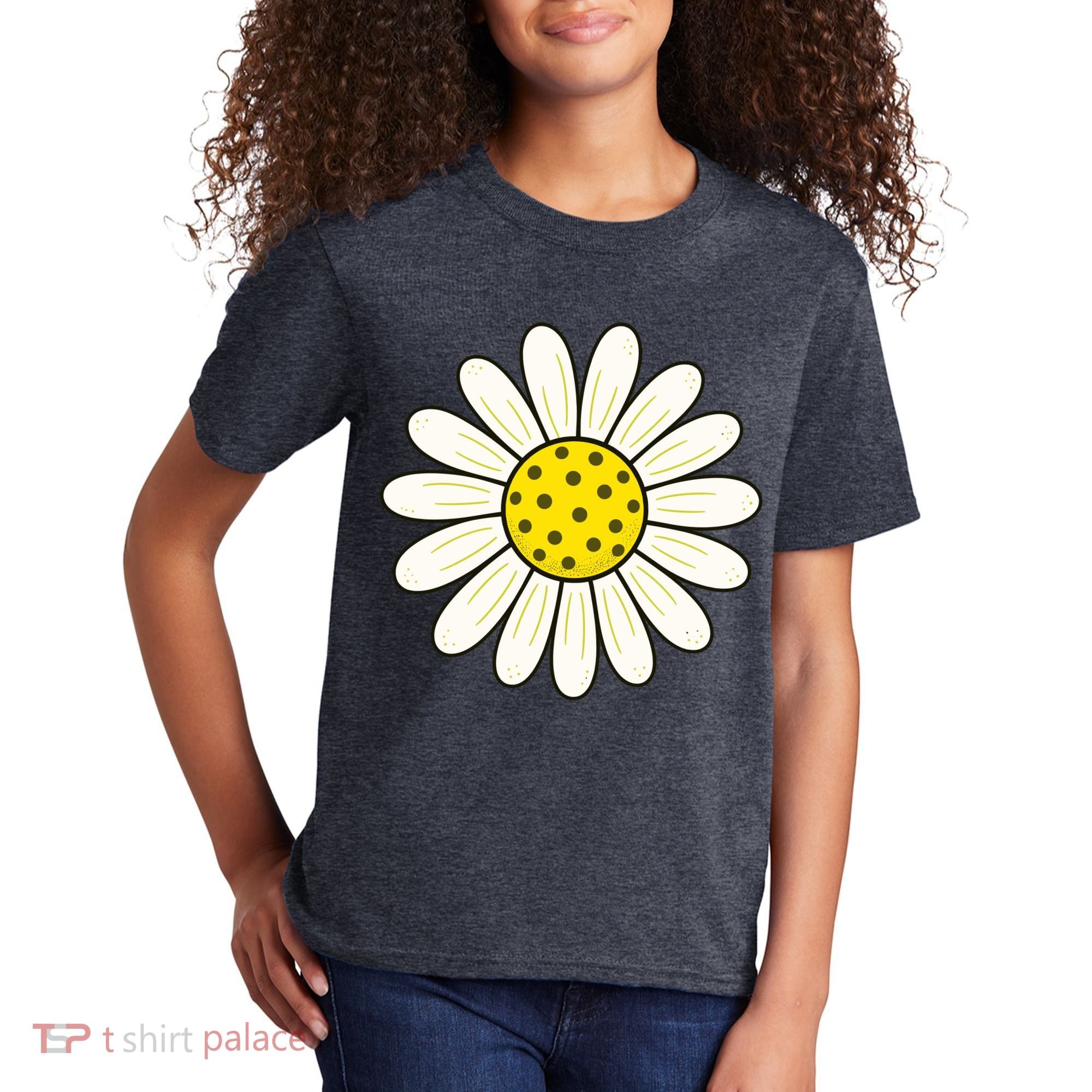 Pickleball Sun Flower Daisy Kids T-Shirt