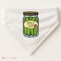 Pickle Slut Funny Pickle Slut Who Loves Pickles Apaprel USA-Made Doggie Bandana thumb 0