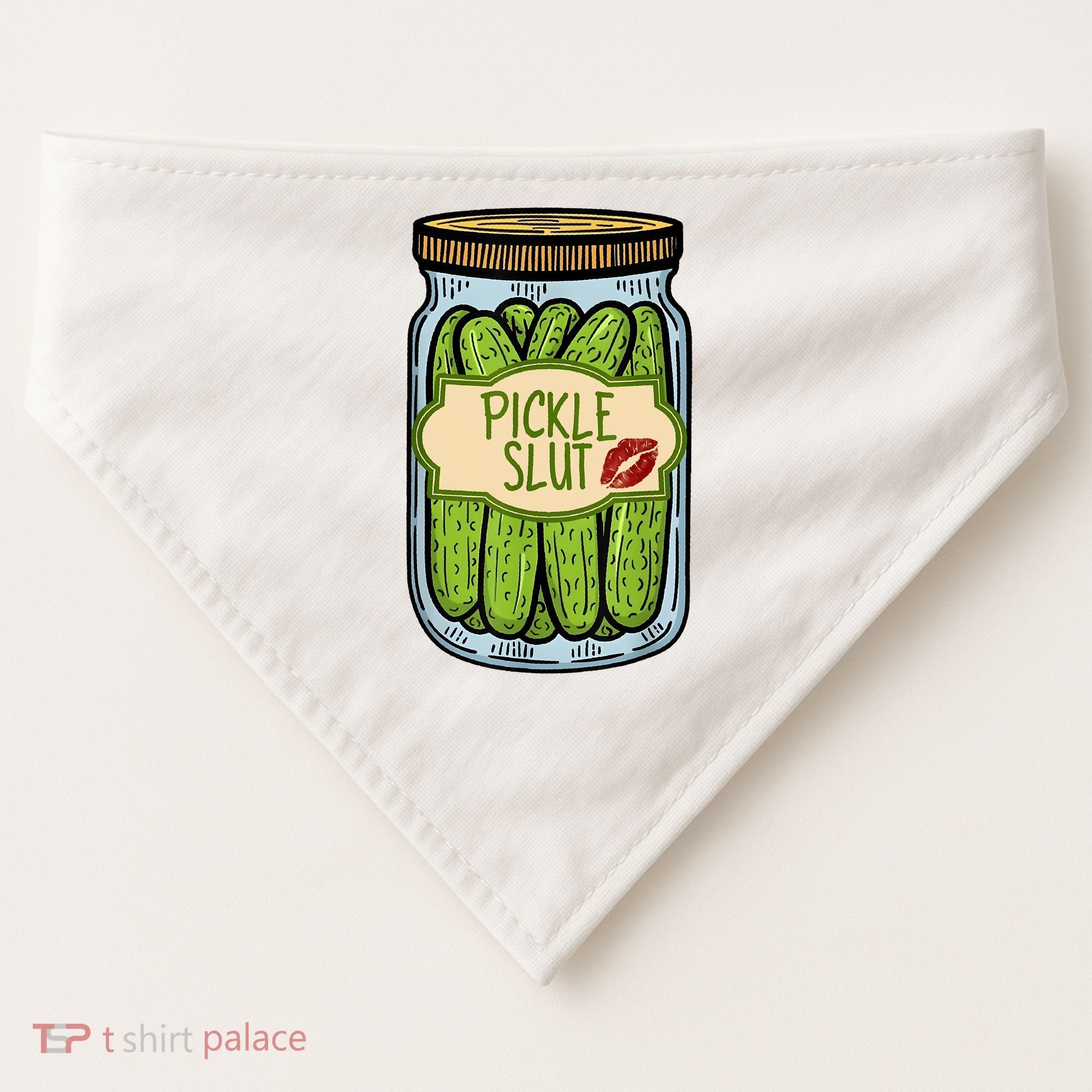 Pickle Slut Funny Pickle Slut Who Loves Pickles Apaprel USA-Made Doggie Bandana