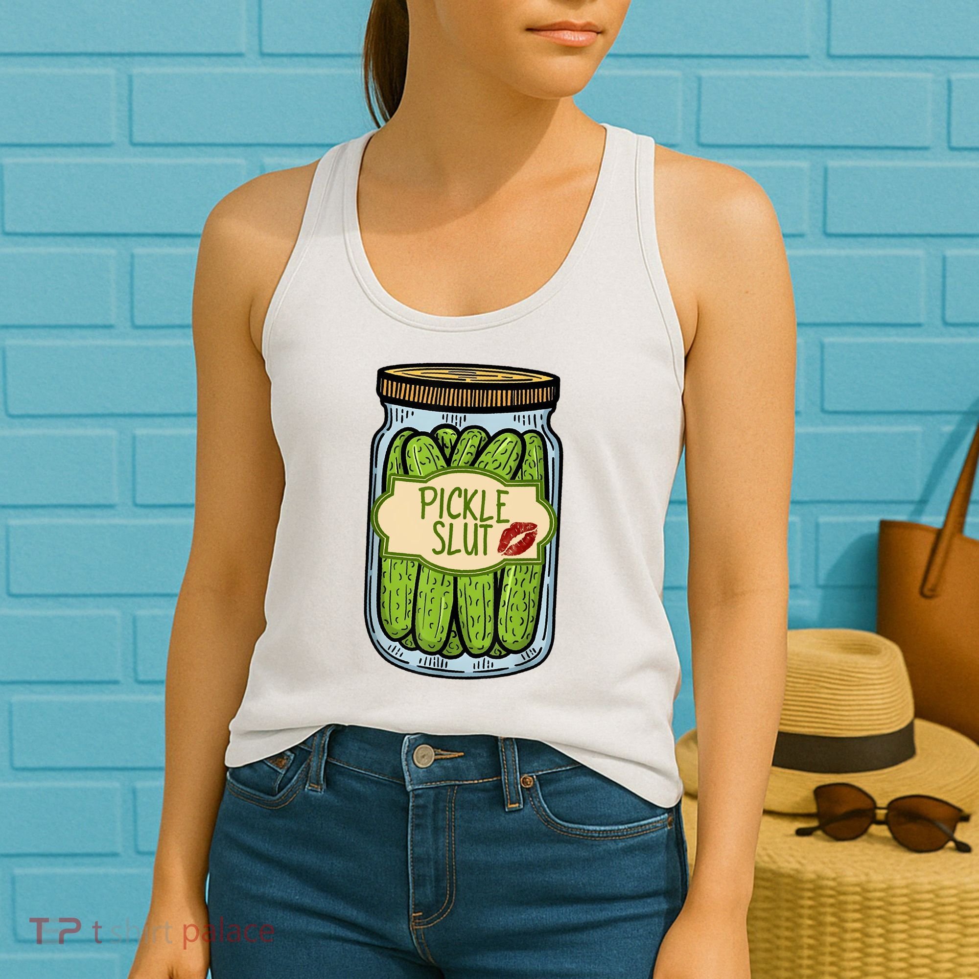Pickle Slut Funny Pickle Slut Who Loves Pickles Apaprel Women's Tank Top