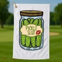 Pickle Slut Funny Pickle Slut Who Loves Pickles Apaprel Golf Towel thumb 1