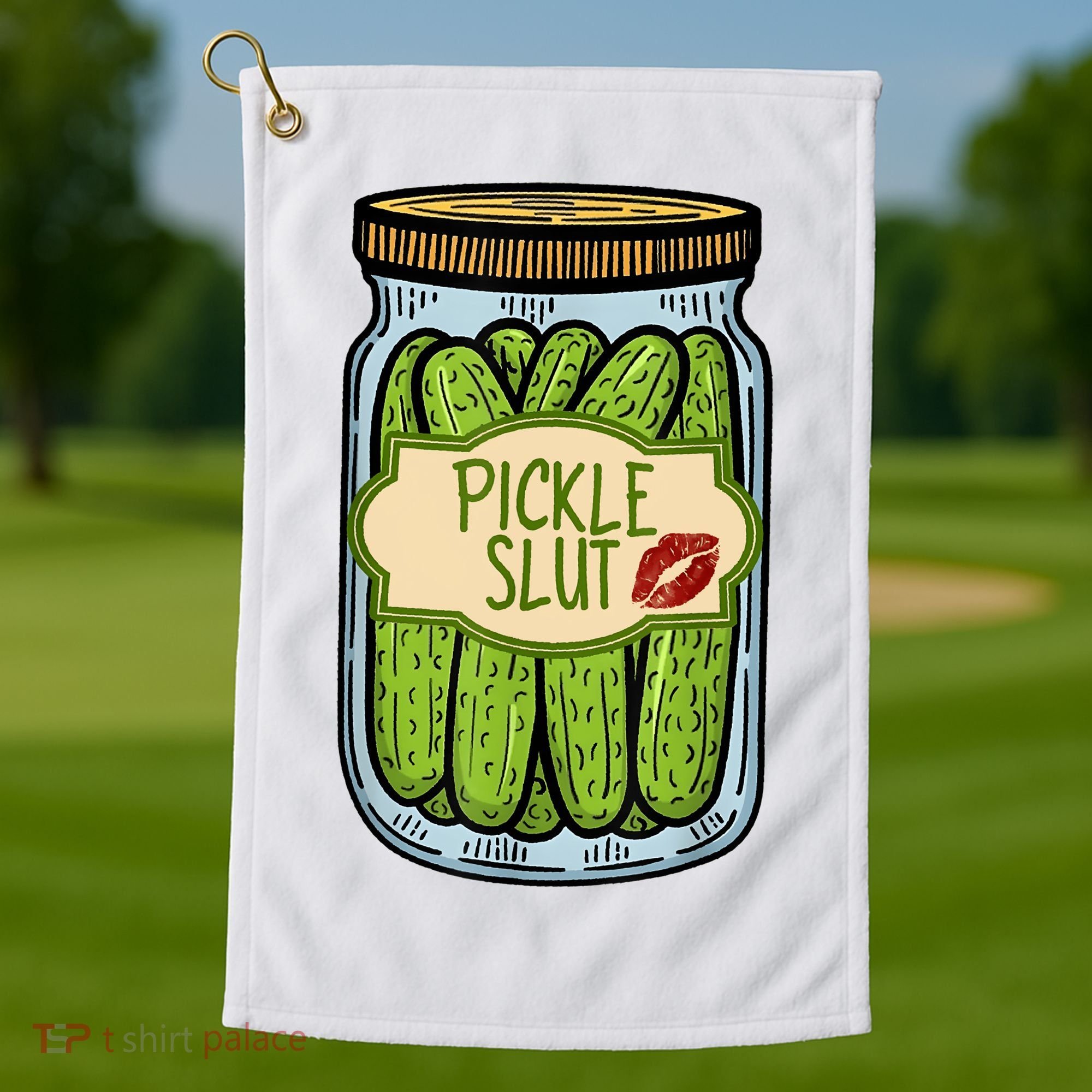 Pickle Slut Funny Pickle Slut Who Loves Pickles Apaprel Golf Towel