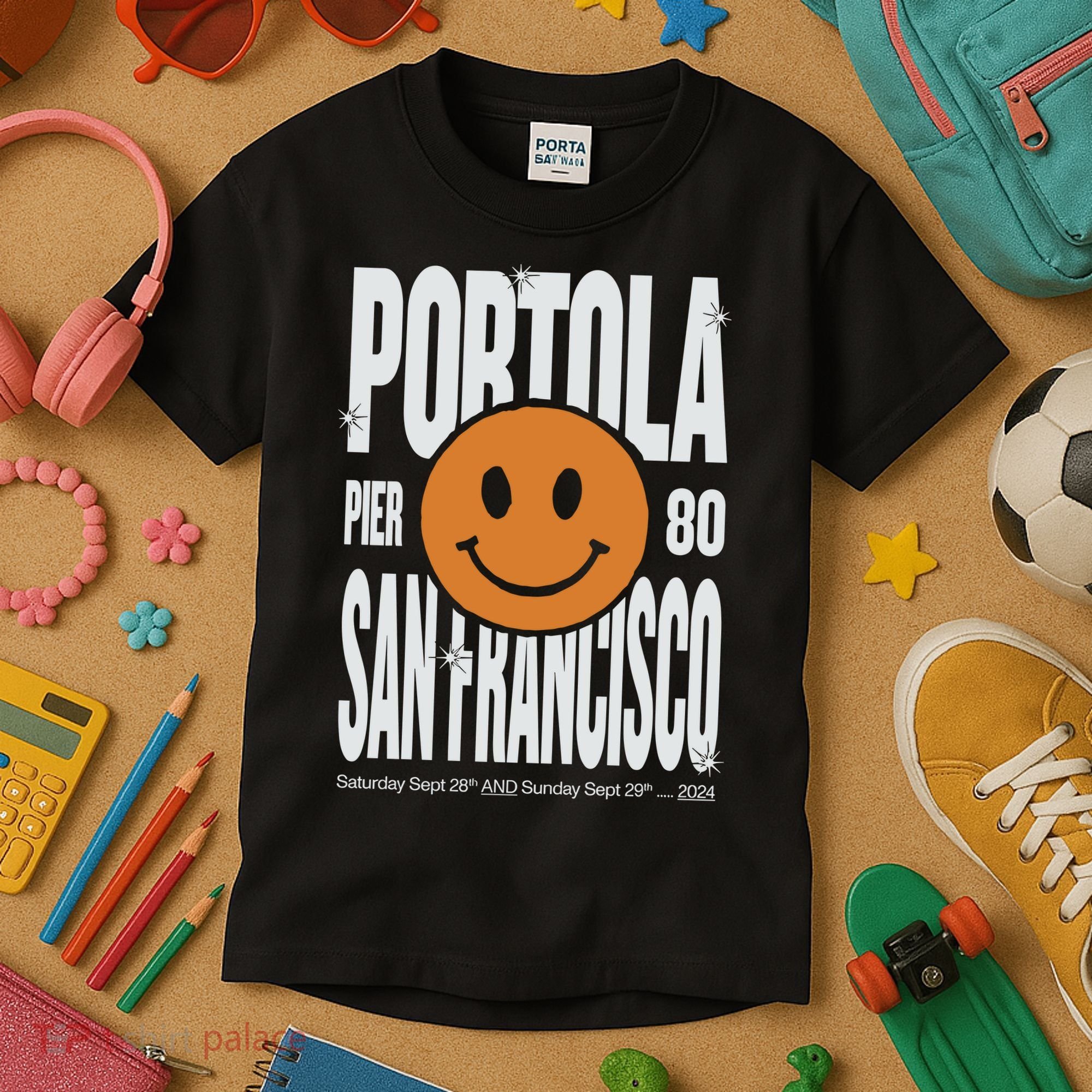 Portola San Francisco Pier 80 Lineup 2024 Kids T-Shirt