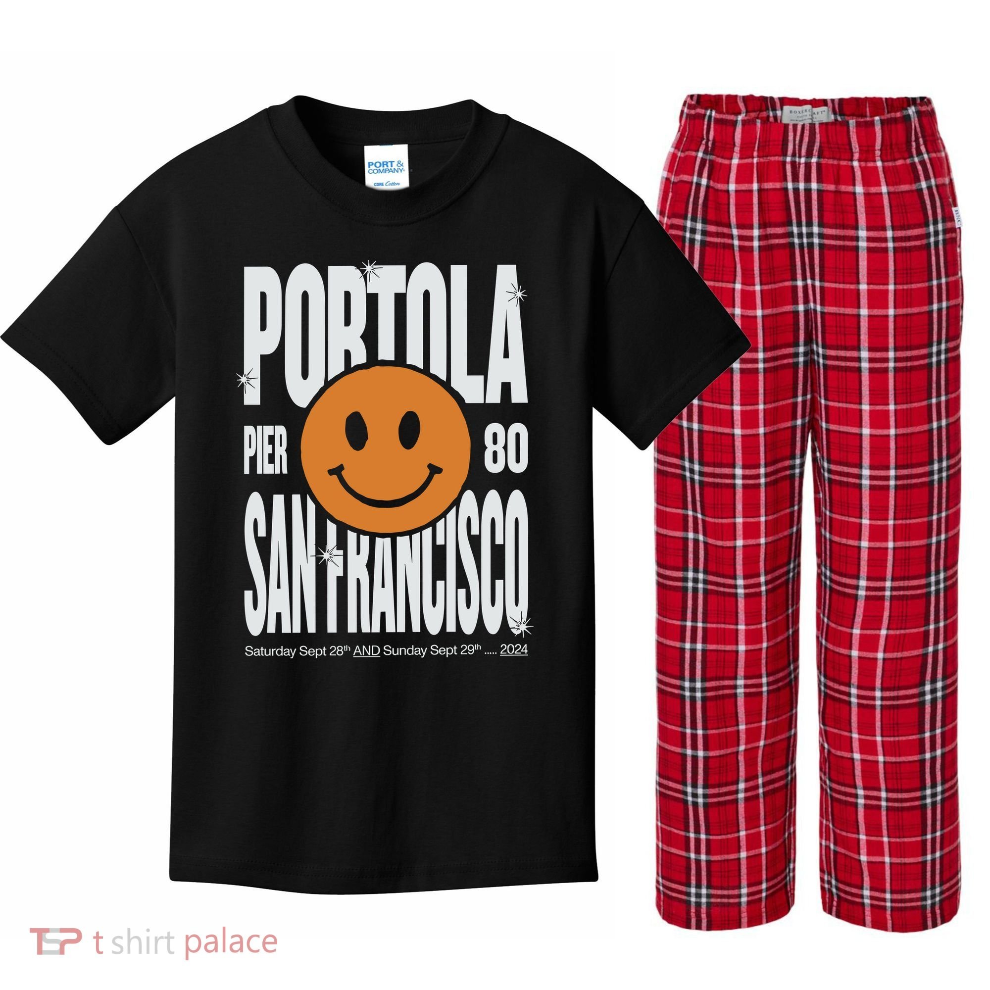 Portola San Francisco Pier 80 Lineup 2024 Kids Plaid Pajama Set