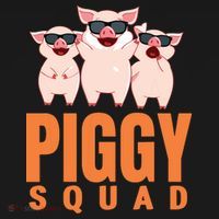 Piggy Squad Funny Pig Shirts For Boy Backpack thumb 2