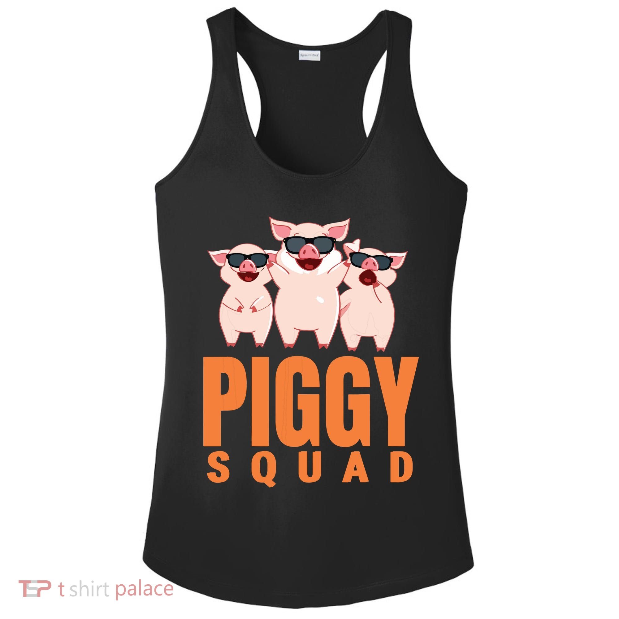 Piggy Squad Funny Pig Shirts For Boy Ladies PosiCharge Competitor Racerback Tank