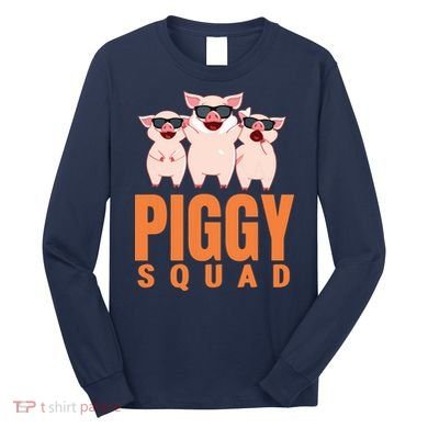 Piggy Squad Funny Pig Shirts For Boy Long Sleeve Shirt