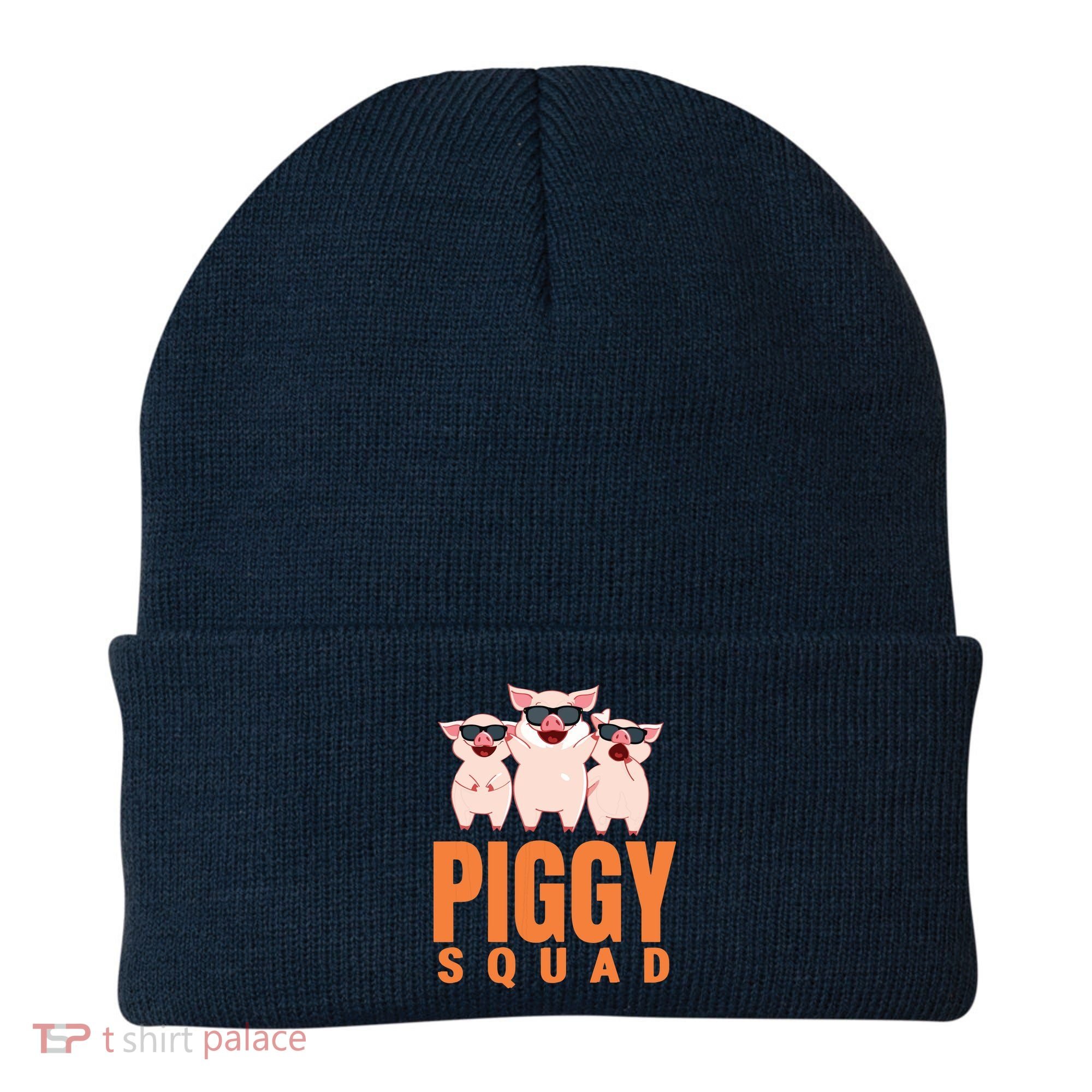 Piggy Squad Funny Pig Shirts For Boy Beanie