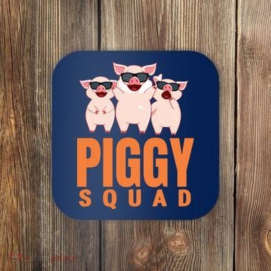 Piggy Squad Funny Pig Shirts For Boy Coaster