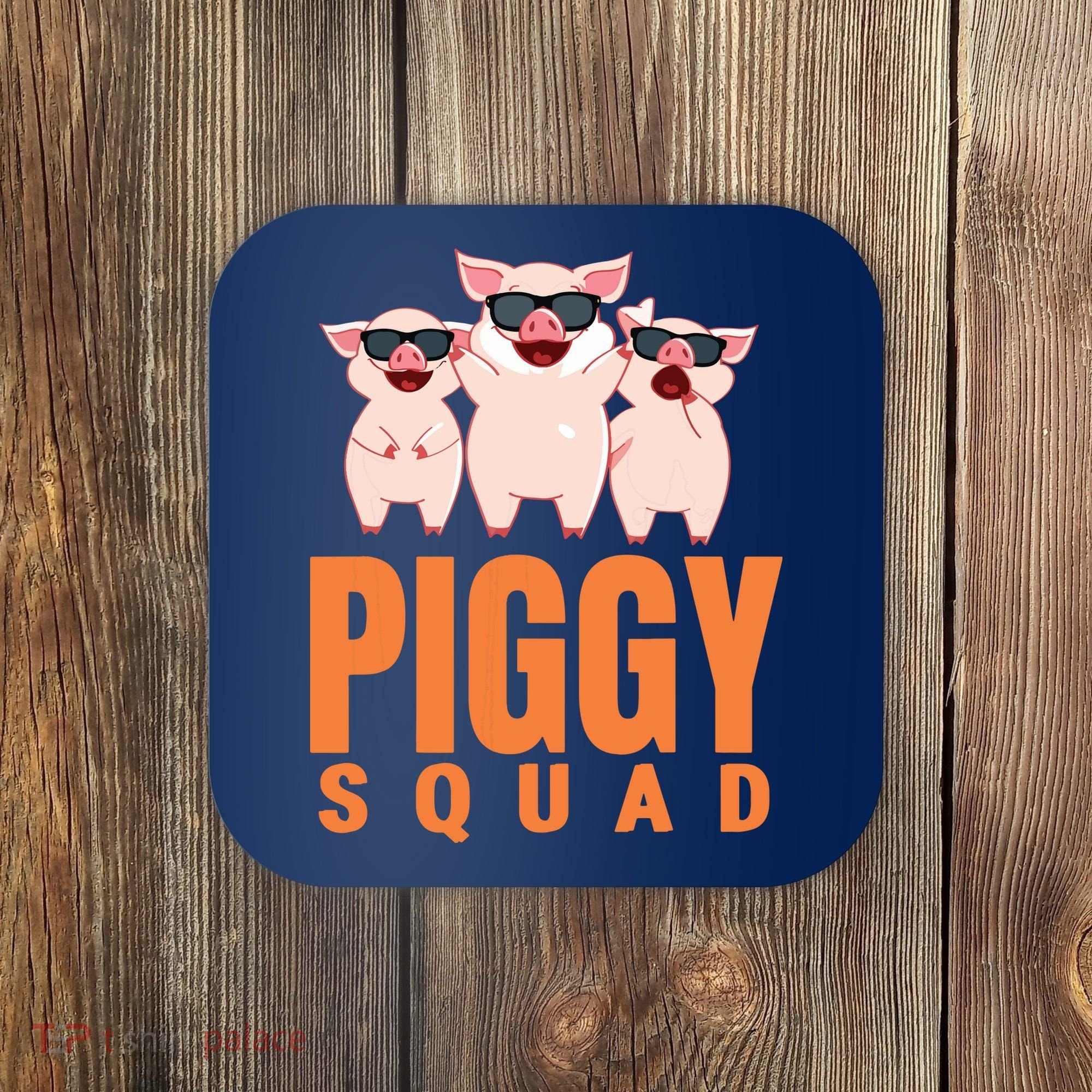 Piggy Squad Funny Pig Shirts For Boy Coaster