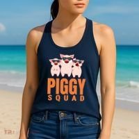 Piggy Squad Funny Pig Shirts For Boy Women's Tank Top thumb 2