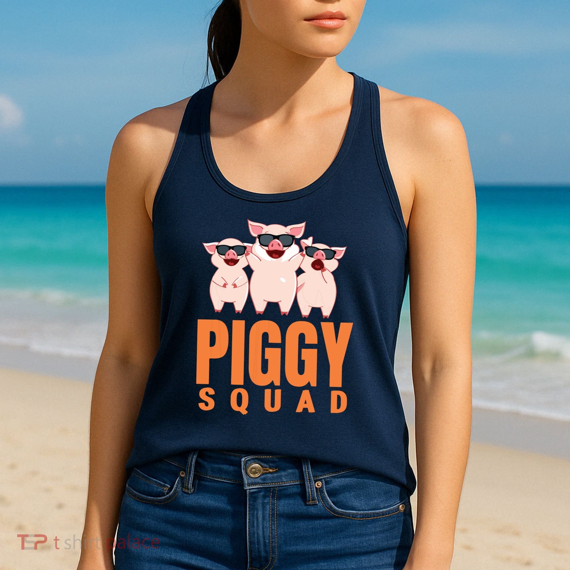 Piggy Squad Funny Pig Shirts For Boy Women's Tank Top