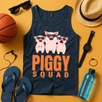 Piggy Squad Funny Pig Shirts For Boy Tank Top thumb 4