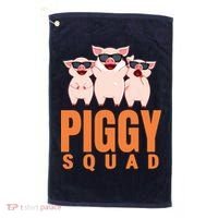 Piggy Squad Funny Pig Shirts For Boy Golf Towel thumb 0