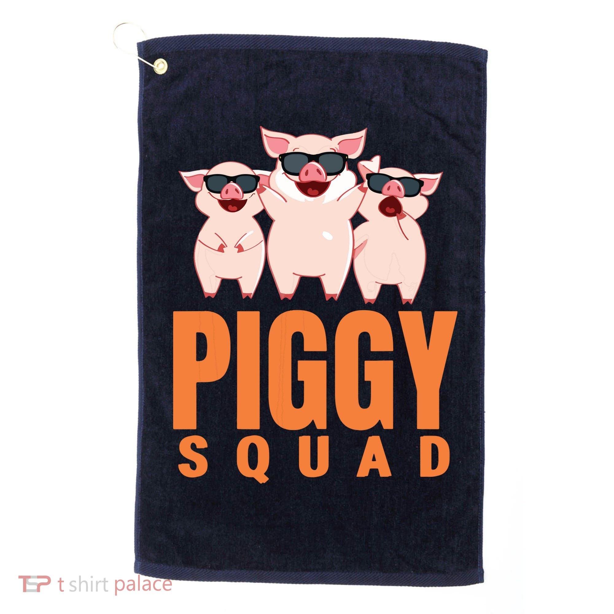 Piggy Squad Funny Pig Shirts For Boy Golf Towel