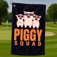 Piggy Squad Funny Pig Shirts For Boy Golf Towel thumb 1