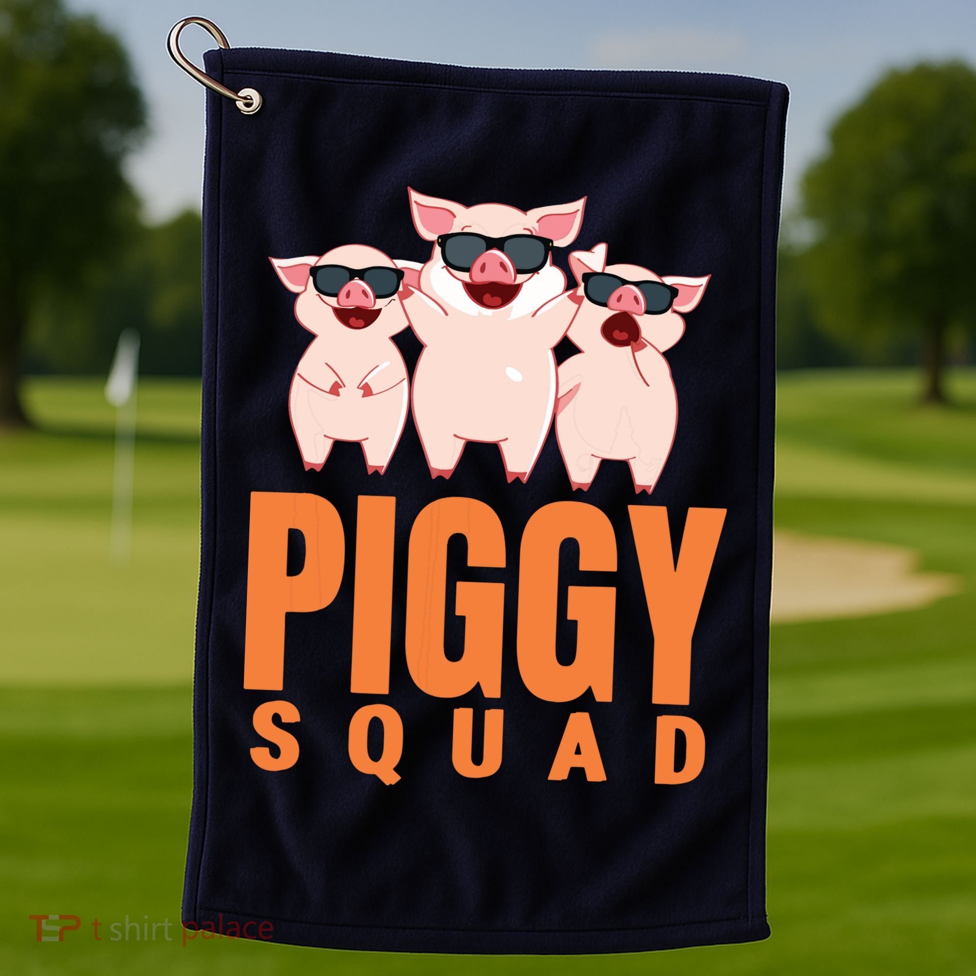 Piggy Squad Funny Pig Shirts For Boy Golf Towel