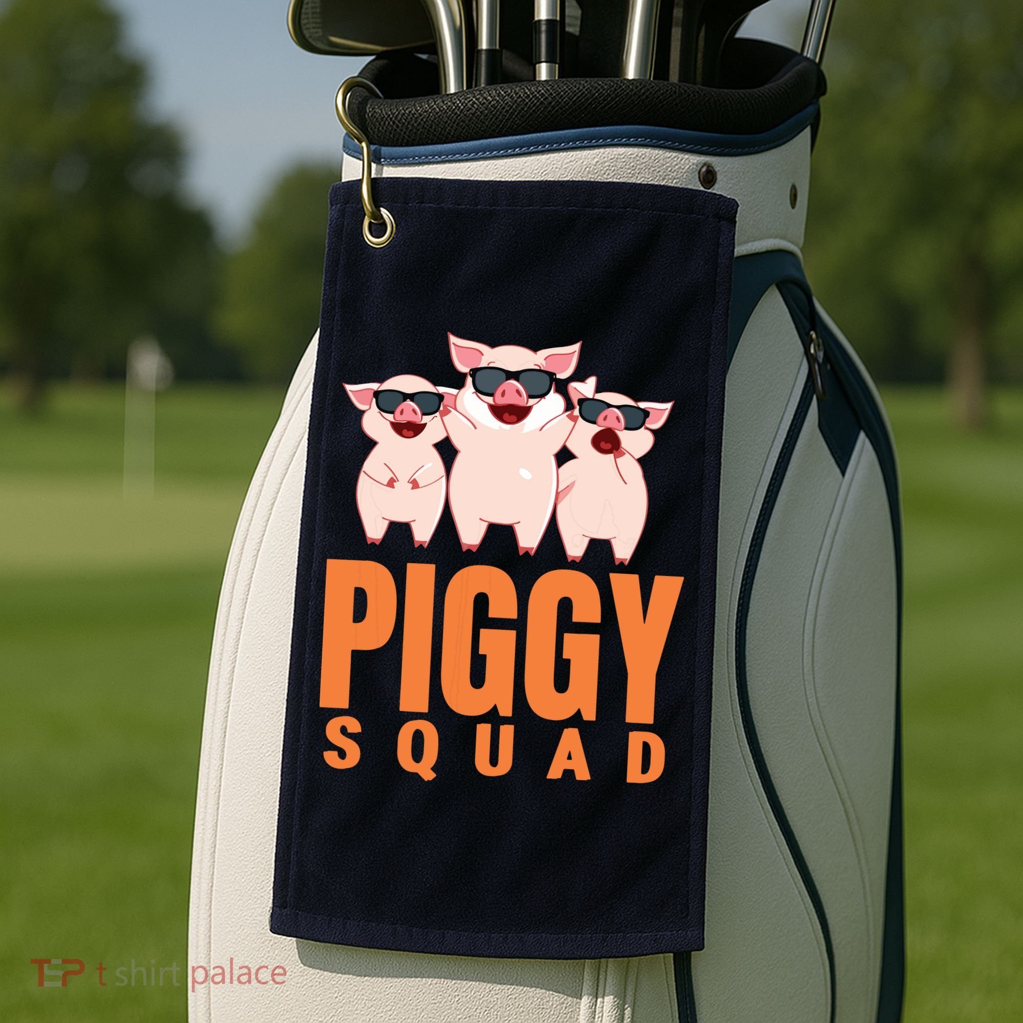 Piggy Squad Funny Pig Shirts For Boy Golf Towel