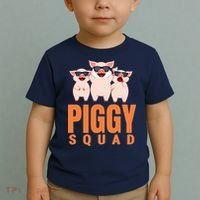 Piggy Squad Funny Pig Shirts For Boy Toddler T-Shirt thumb 2