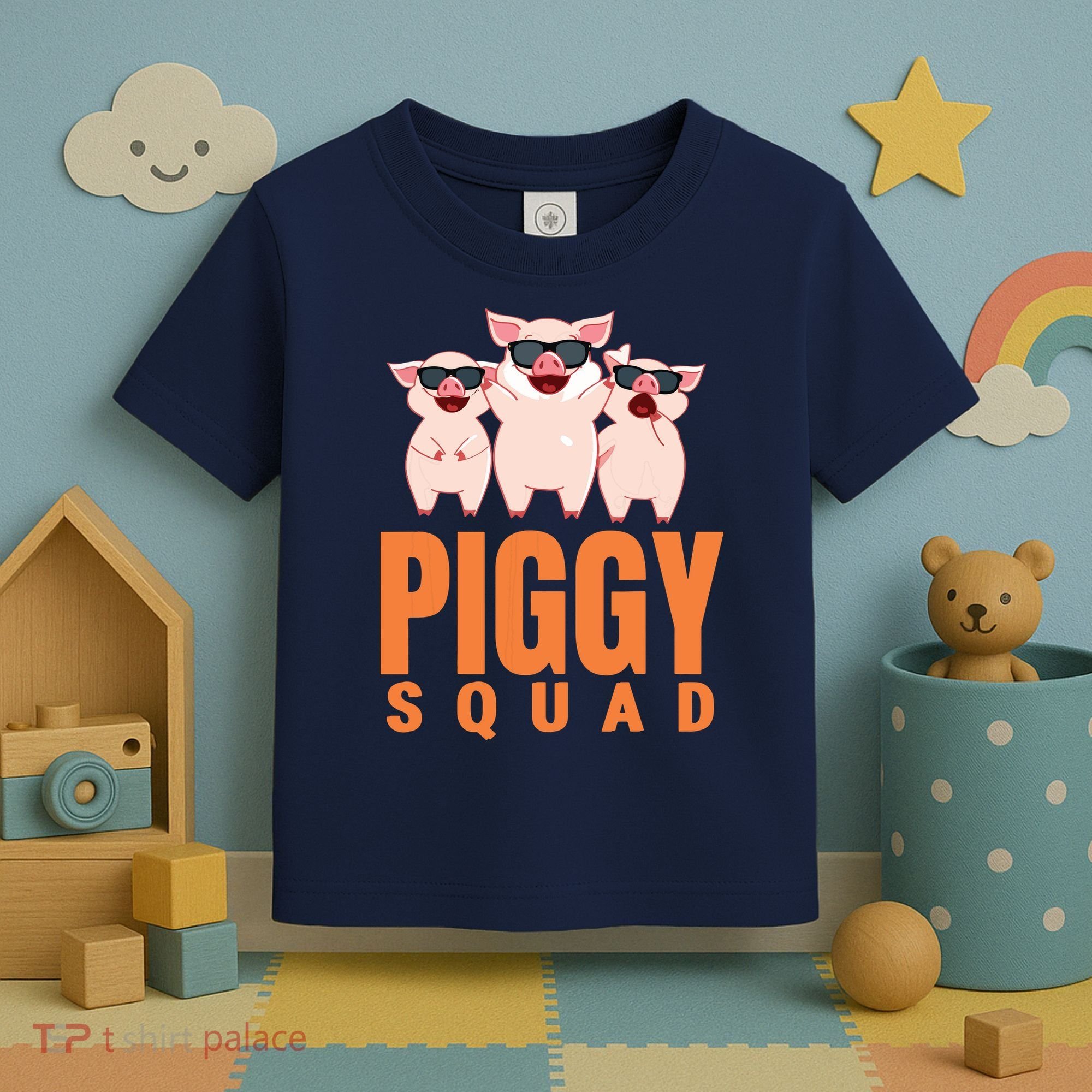 Piggy Squad Funny Pig Shirts For Boy Toddler T-Shirt
