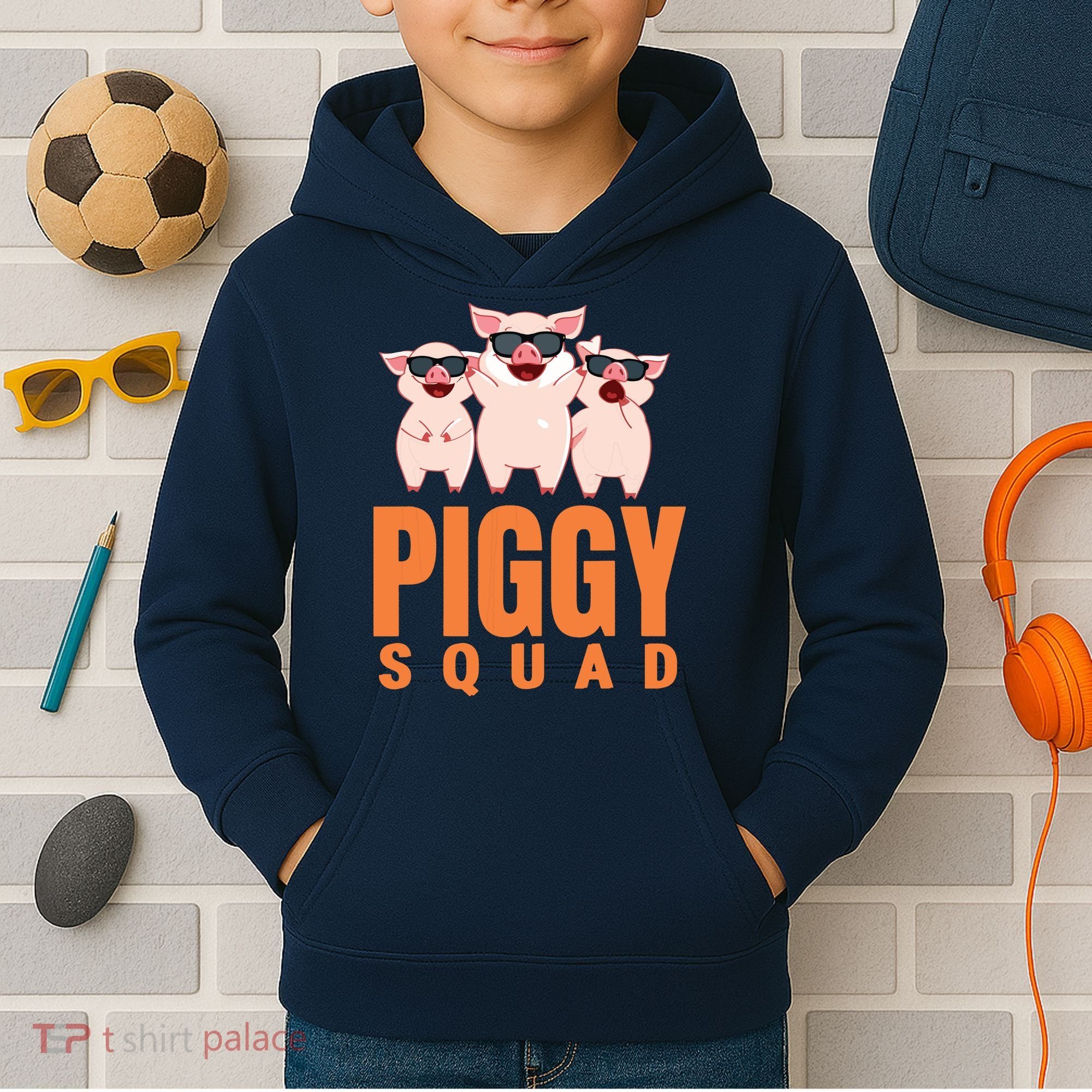 Piggy Squad Funny Pig Shirts For Boy Kids Hoodie