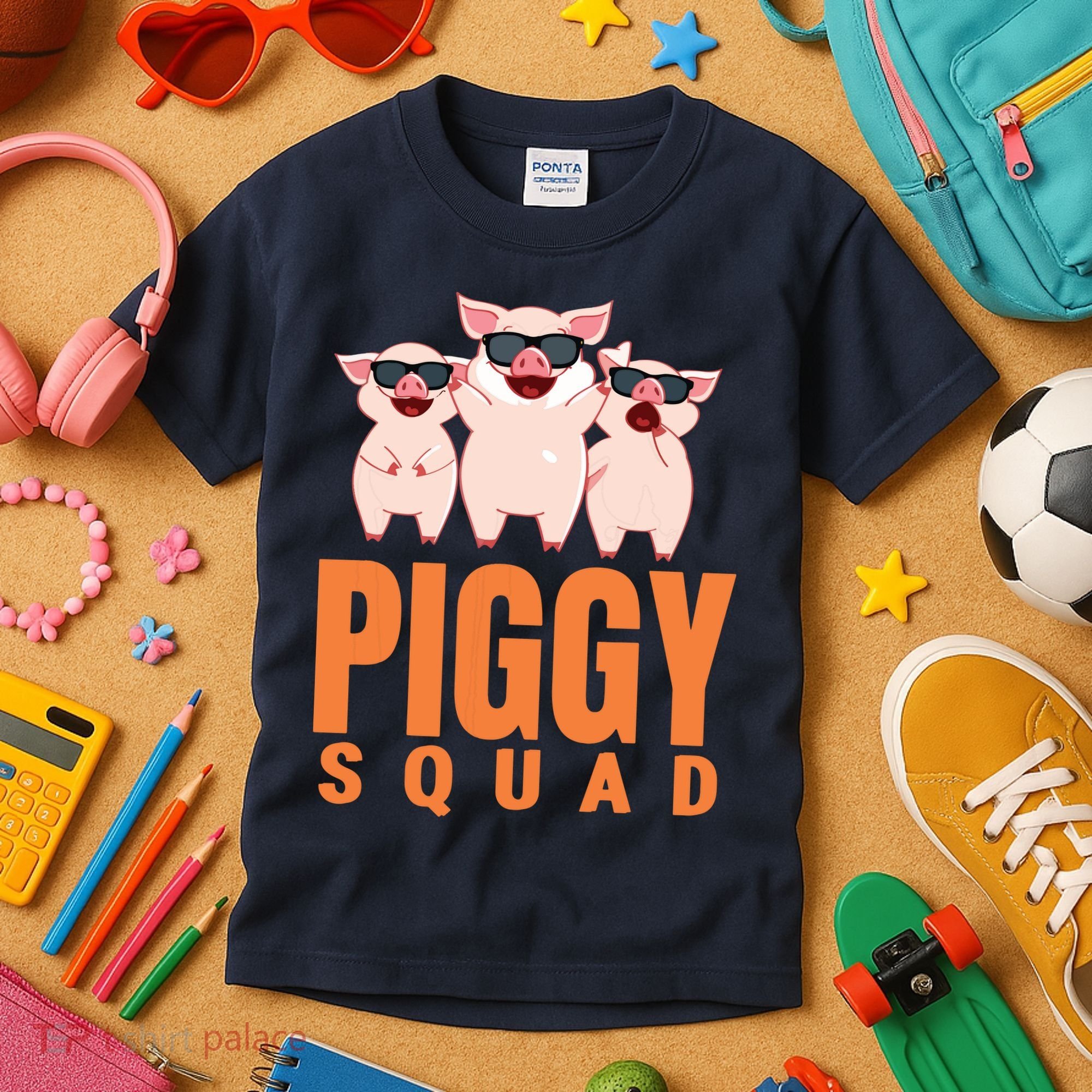 Piggy Squad Funny Pig Shirts For Boy Kids T-Shirt