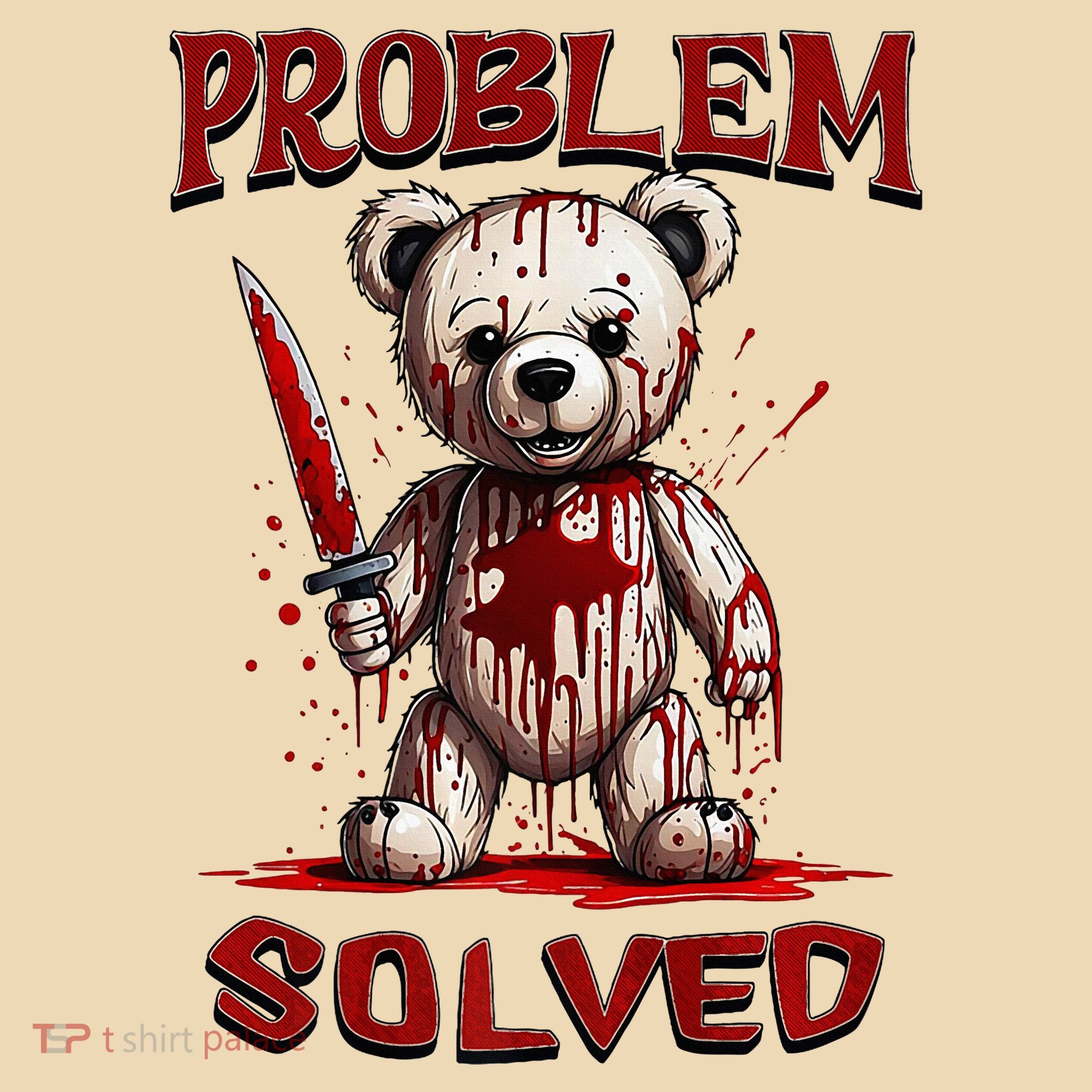 Problem Solved Funny Teddy Bear Halloween Tote Bag