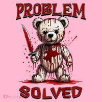 Problem Solved Funny Teddy Bear Halloween Coaster thumb 2