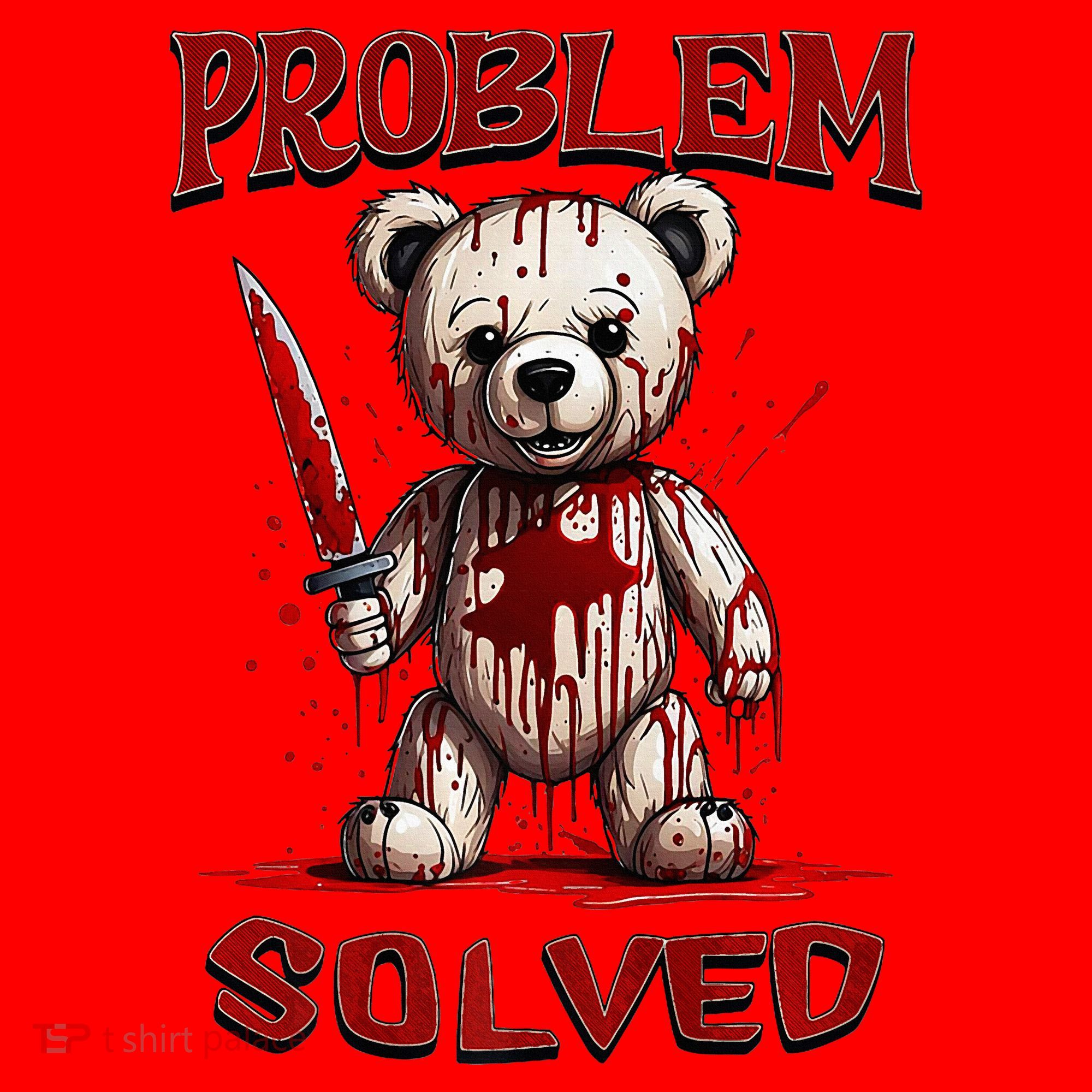Problem Solved Funny Teddy Bear Halloween Santa Hat