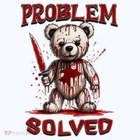Problem Solved Funny Teddy Bear Halloween Doggie Tank thumb 4