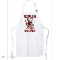 Problem Solved Funny Teddy Bear Halloween Apron thumb 0