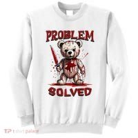 Problem Solved Funny Teddy Bear Halloween Sweatshirt thumb 0