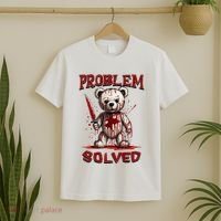 Problem Solved Funny Teddy Bear Halloween T-Shirt thumb 2