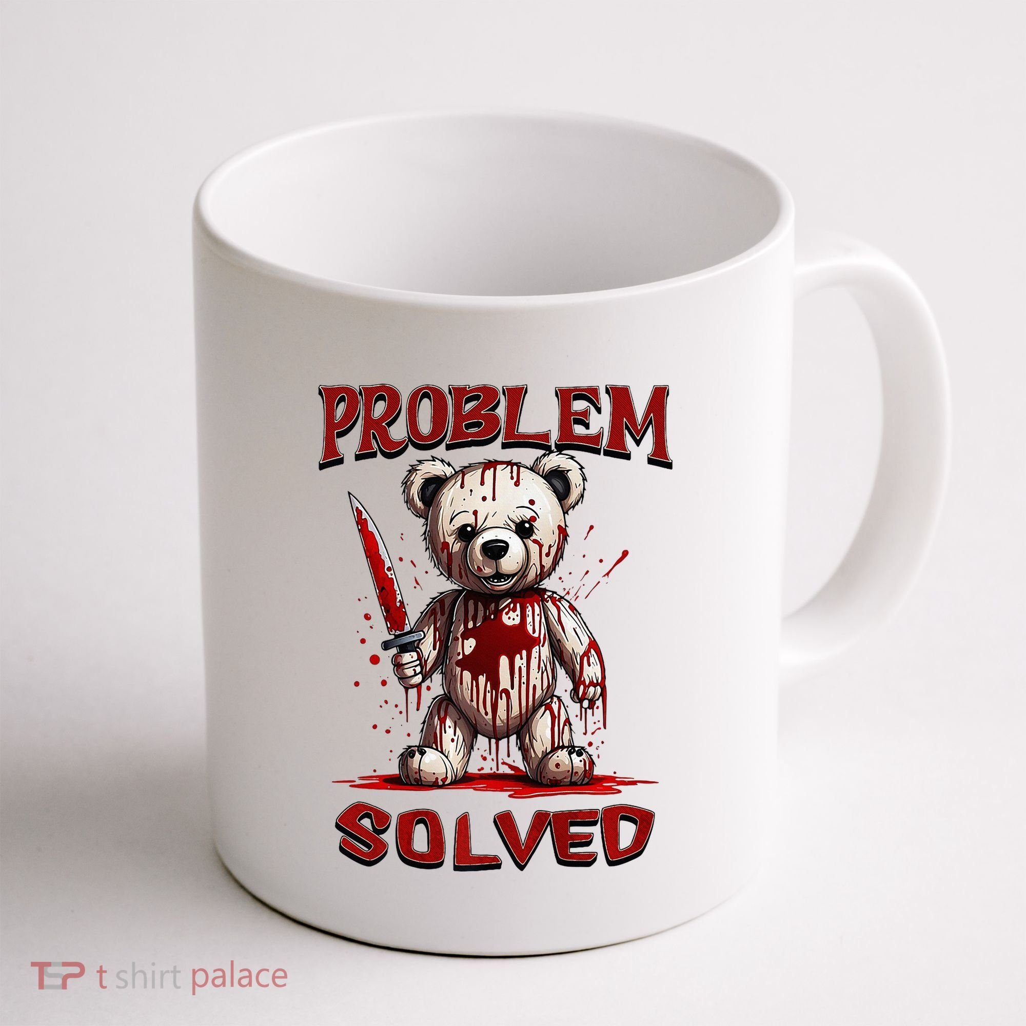 Problem Solved Funny Teddy Bear Halloween Coffee Mug