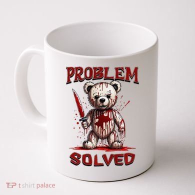 Problem Solved Funny Teddy Bear Halloween Coffee Mug