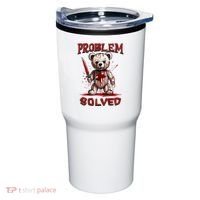 Problem Solved Funny Teddy Bear Halloween Tumbler thumb 0