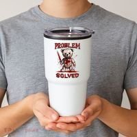 Problem Solved Funny Teddy Bear Halloween Tumbler thumb 2
