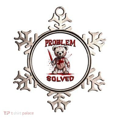 Problem Solved Funny Teddy Bear Halloween Ornament