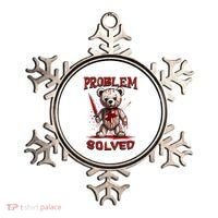 Problem Solved Funny Teddy Bear Halloween Ornament thumb 0