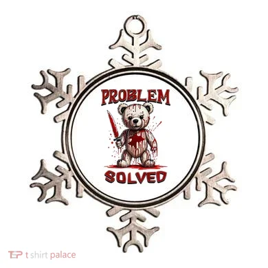 Problem Solved Funny Teddy Bear Halloween Ornament